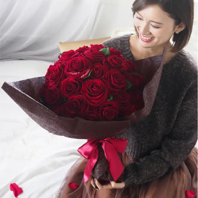 50本の赤バラ花束