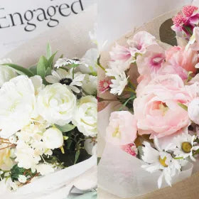 選べるホワイト系とピンク系の花束
