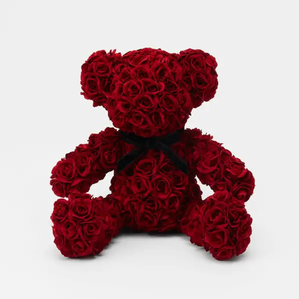 365輪の赤いバラ製テディベア