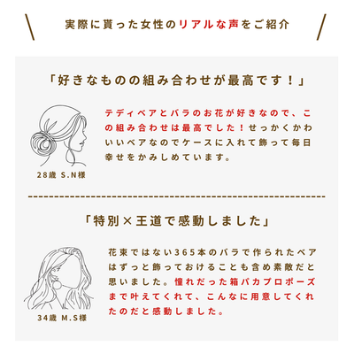 《彼女が欲しいギフトNo.1》365輪のバラ製テディベア　ローズベア