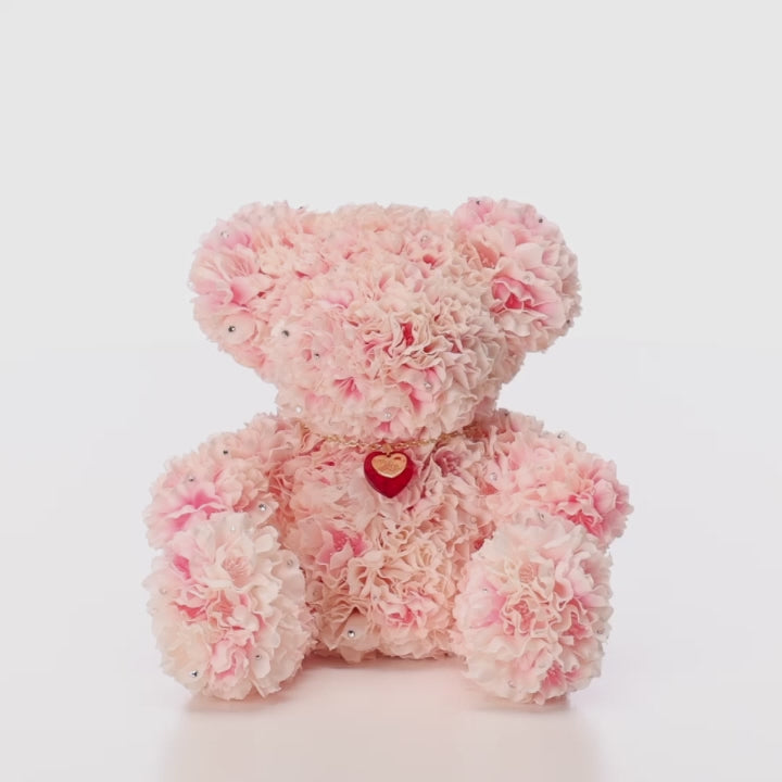 誕生日・プロポーズは108輪の桜製テディベア ピンクベア MERIA ROOM