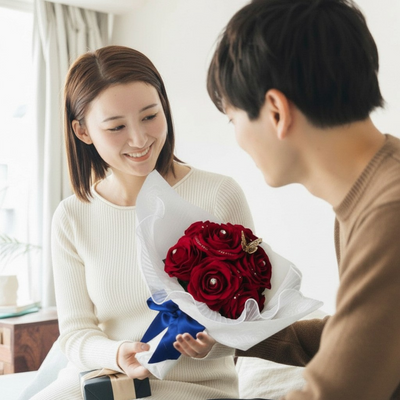 彼女のためにカスタマイズした「枯れないバラの花束」で、最高の笑顔をプレゼント
