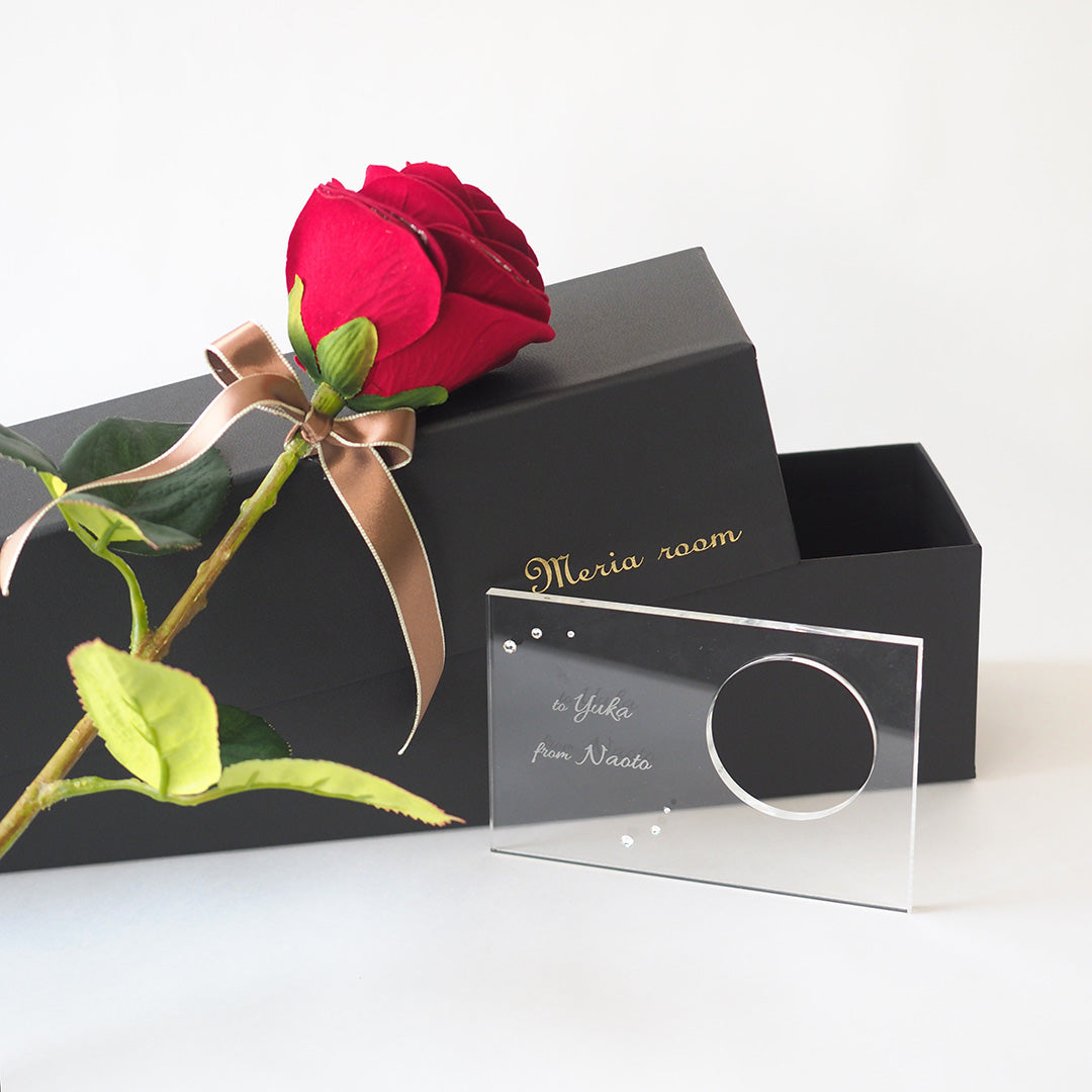 誕生日・プロポーズは1本の赤バラと花瓶セット MERIA ROOM PROPOSE