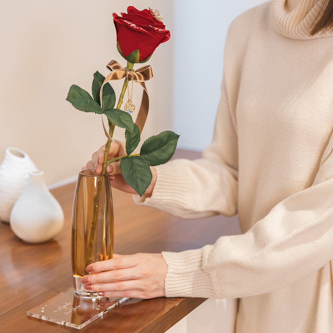 誕生日・プロポーズは1本の赤バラと花瓶セット MERIA ROOM 誕生日・プロポーズは1本の赤バラと花瓶セット MERIA ROOM