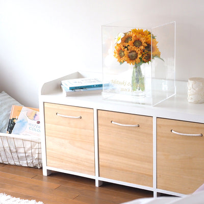 埃を気にせず、思い出のひまわりをずっと綺麗に飾ることが出来ます