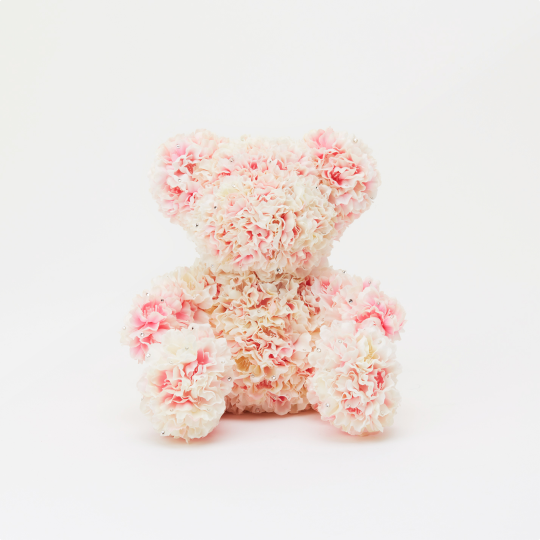《108輪の桜製テディベア》ピンクベア