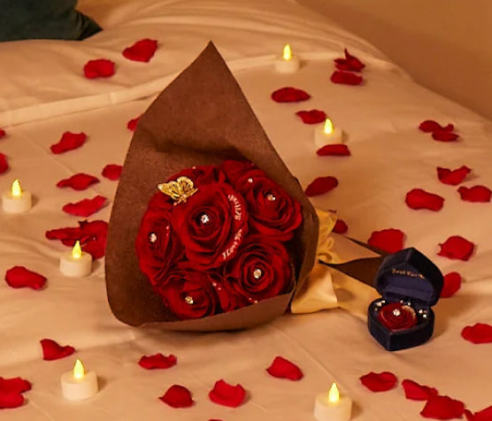 たった10分でできる、花びらとキャンドル演出