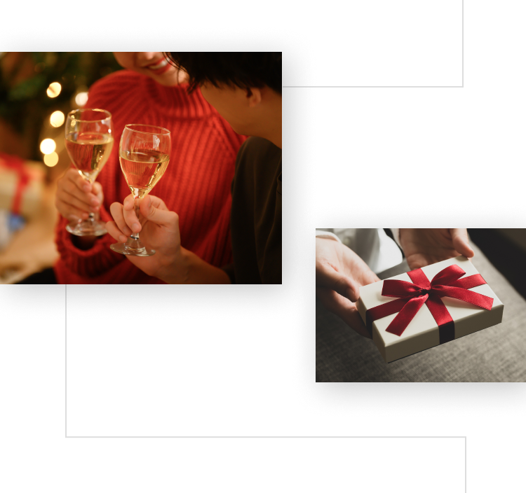 クリスマスを二人で過ごす男女のカップル・彼女が喜ぶクリスマスプレゼント